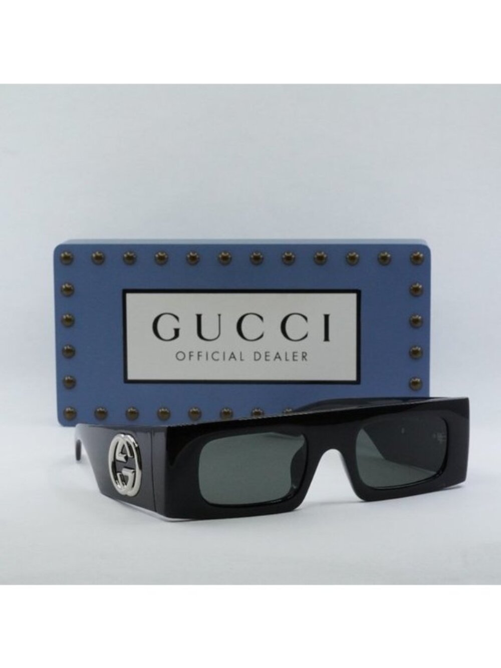 Gucci GG1646S 001 Rectangle Sunglasses - Black/Grey - Picture 8 of 11